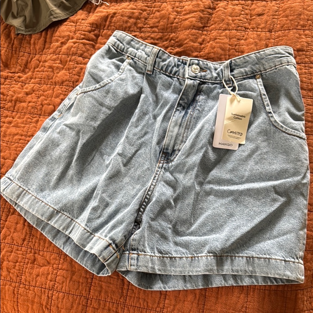 Mango Women's Blue Denim Shorts